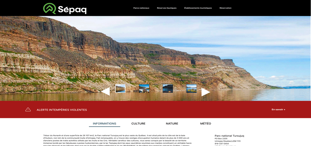 Sepaq – Parc Tursujuq